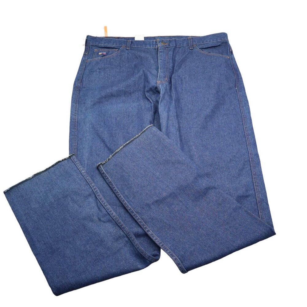 Lapco Jeans Mens 44 x 41 Blue Flame Resistant F Denim Cargo Work Unfinished NWT